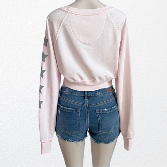 Recycled Karma The Runaways Joan Jett Cropped Sweatshirt SZ XS Petal - Picture 8 of 12